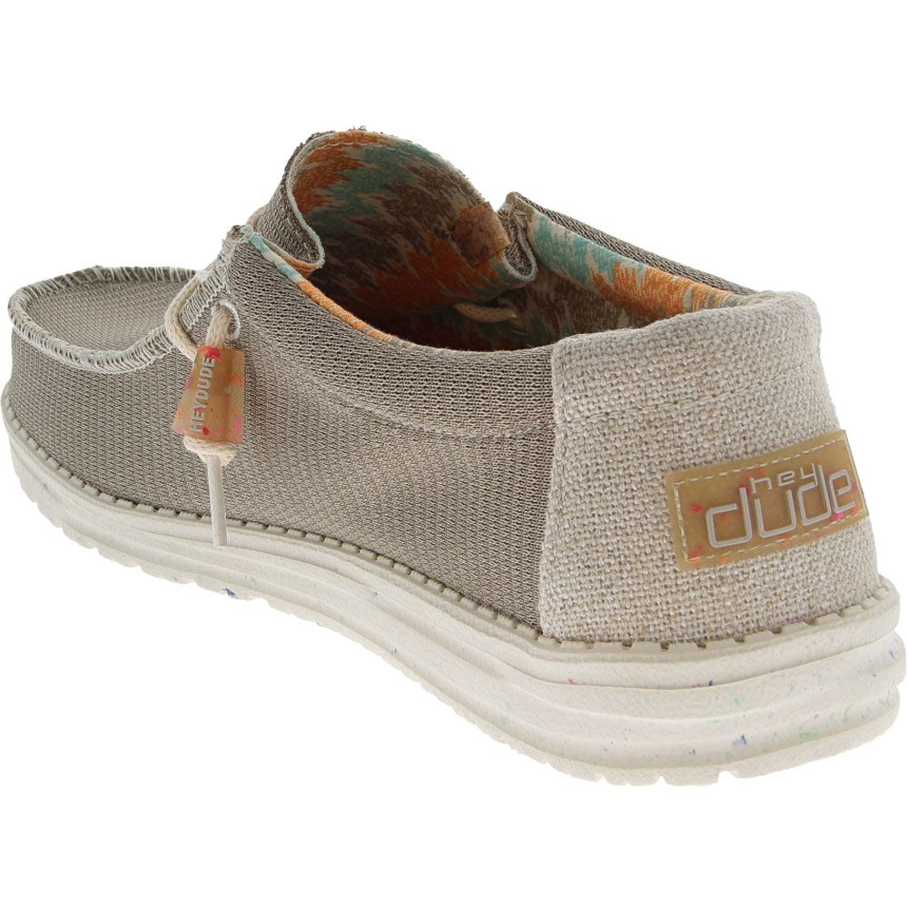 Hey Dude Wally Eco Sox Aegean Mens Casual Shoes Desert Brown Back View