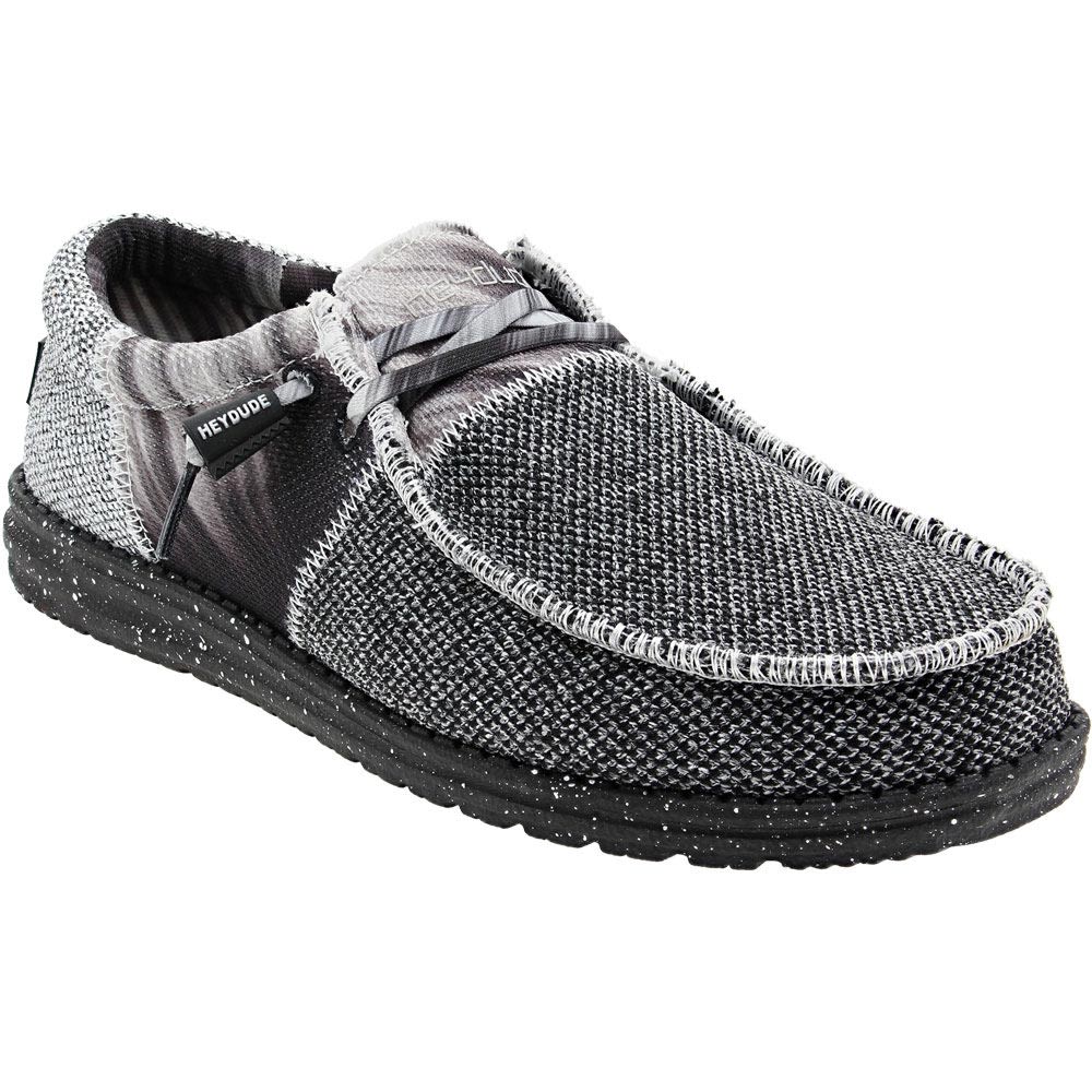 Hey Dude Wally Sox Tri Fans Casual Shoes - Mens Black Silver