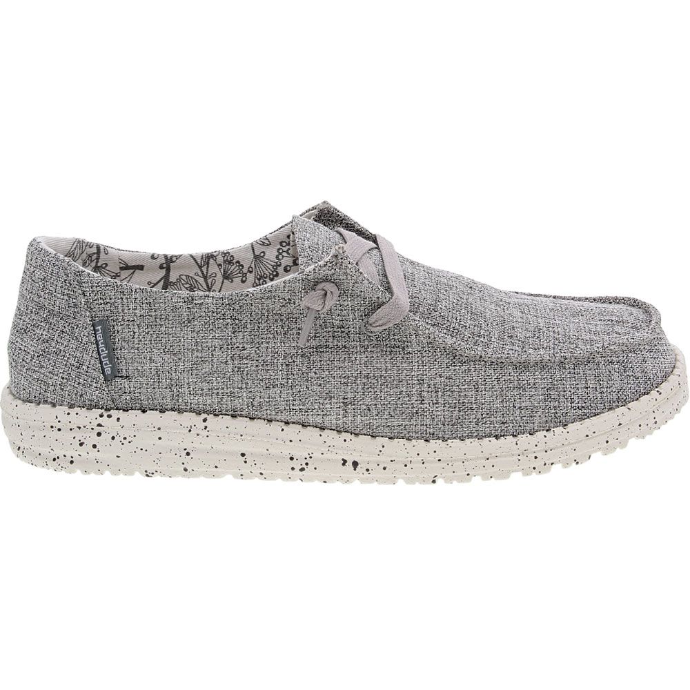 'Hey Dude Wendy Linen Slip on Casual Shoes - Womens Grey