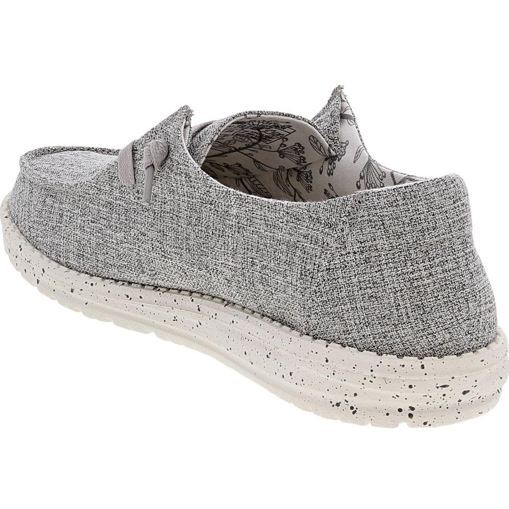 Hey Dude Wendy Linen Slip on Casual Shoes - Womens Grey Back View