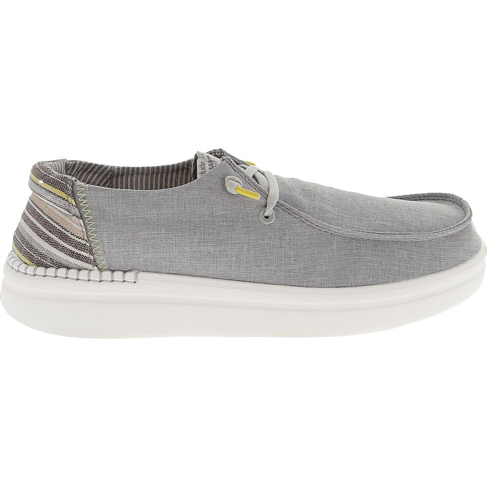 Hey Dude Wendy Rise Casual Shoes - Womens Grey Lines Side View