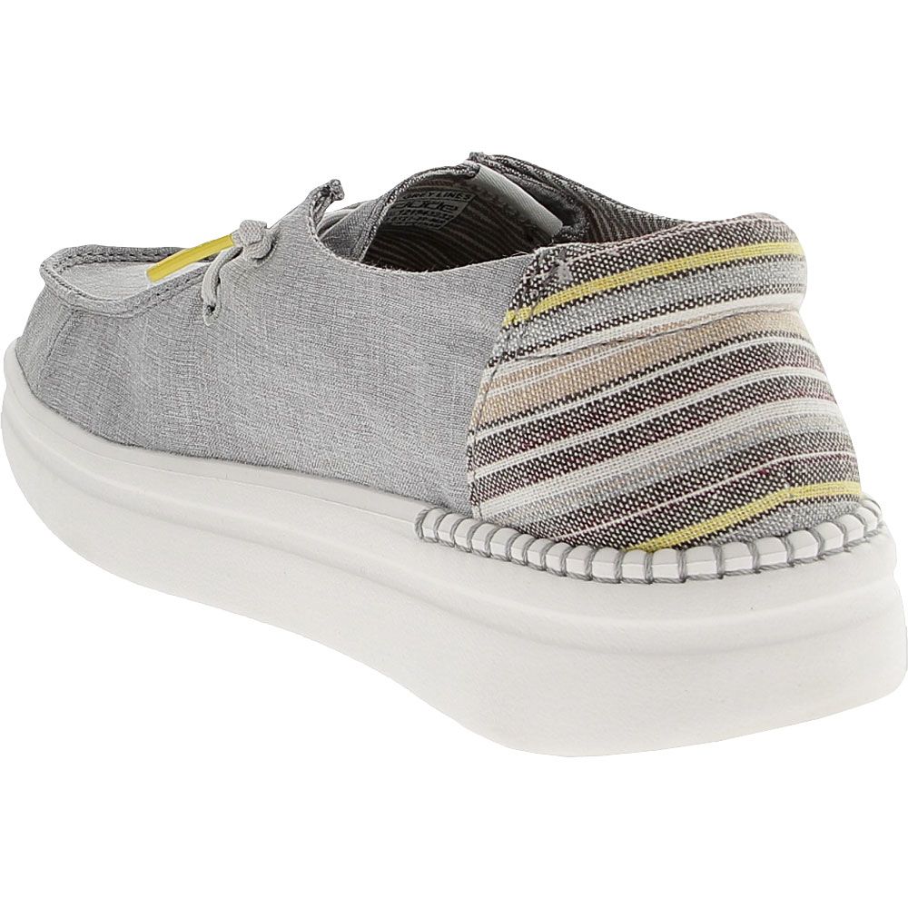 Hey Dude Wendy Rise Casual Shoes - Womens Grey Lines Back View