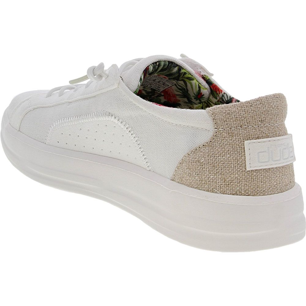 Hey Dude Karina Natural Coconut Slip on Casual Shoes - Womens Natural Coconut White Back View