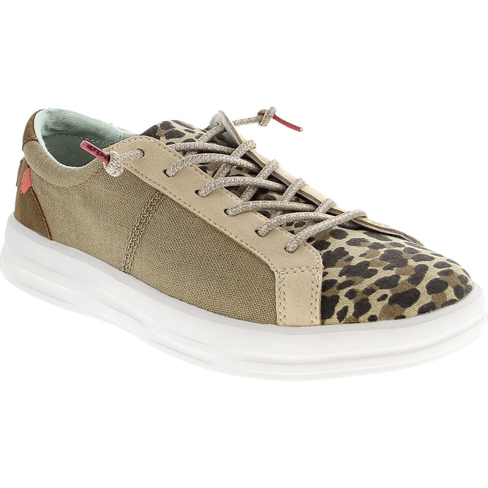 Hey Dude Karina Beige Leopard Slip on Casual Shoes - Womens Beige