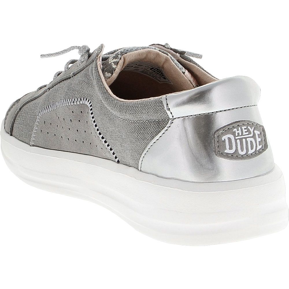 Hey Dude Karina Slip on Casual Shoes - Womens Silver Python Back View