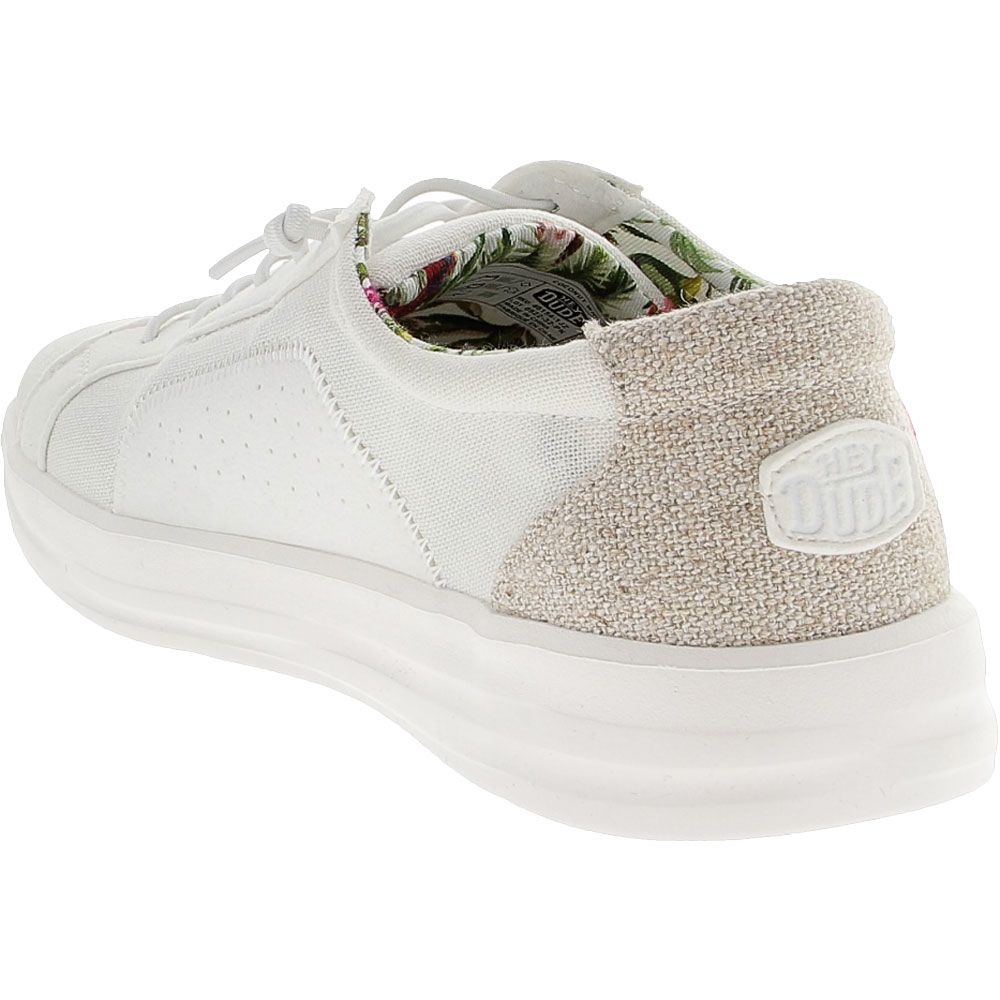 Hey Dude Karina Slip on Casual Shoes - Womens White Coconut Back View