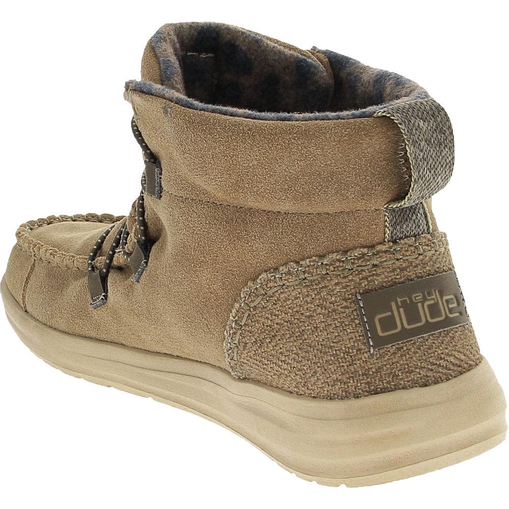 Hey Dude Eloise Suede Casual Boots - Womens Tan Back View