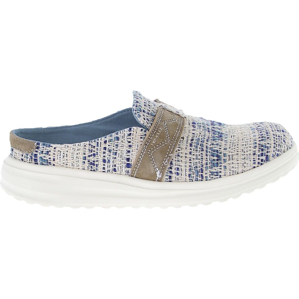 Hey Dude Nora Clogs Casual Shoes - Womens Blue Waves Side View