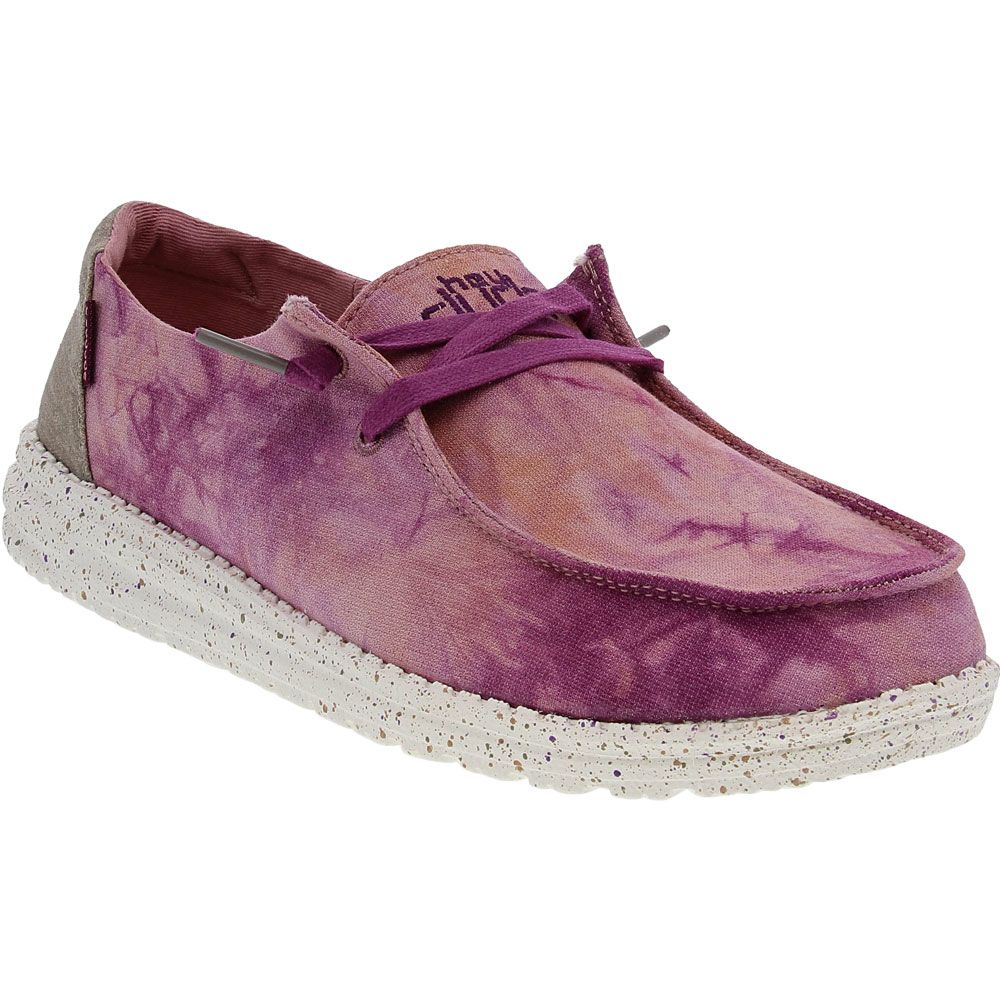 Hey Dude Wendy Tie Dye Womens Slip on Casual Shoes Violet Ombre