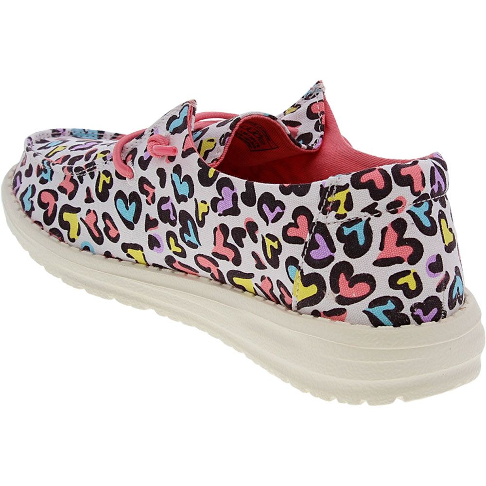 Hey Dude Wendy Youth Casual Shoes White Leopard Back View