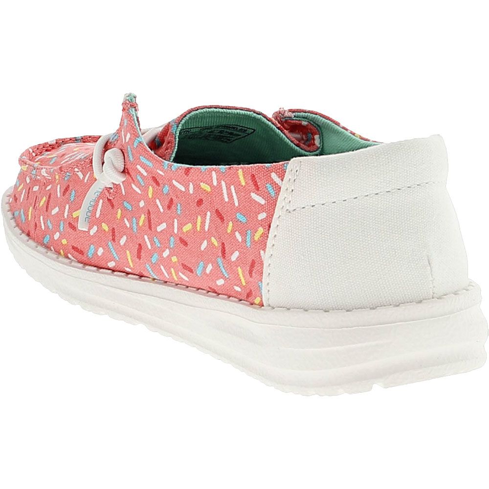 Hey Dude Wendy Youth Casual Shoes Pink Sprinkles Back View