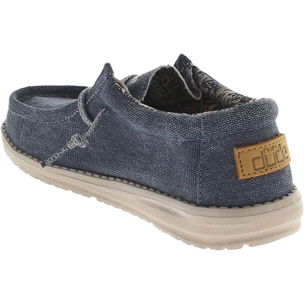 Hey Dude Wally Slip On Dress Shoes - Boys Blue Back View