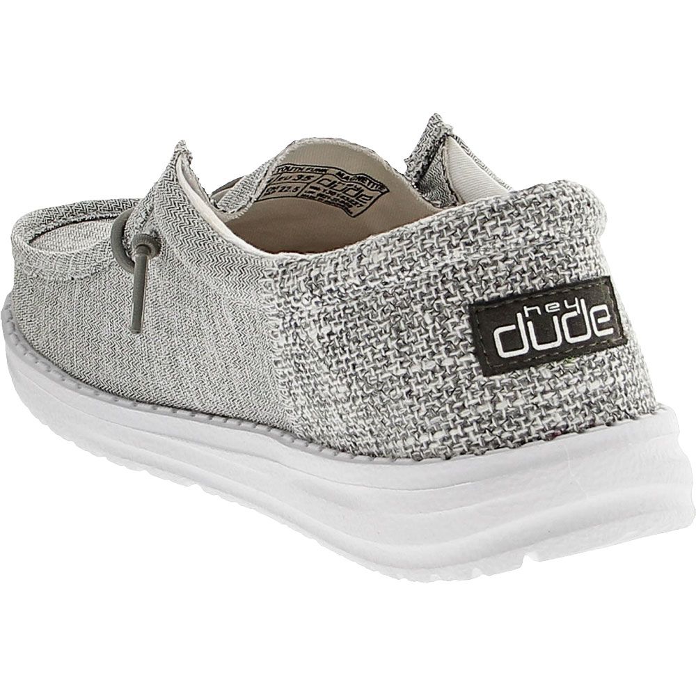Hey Dude Wally Funk Youth Slip On Casual Shoes Grey Magnet Back View