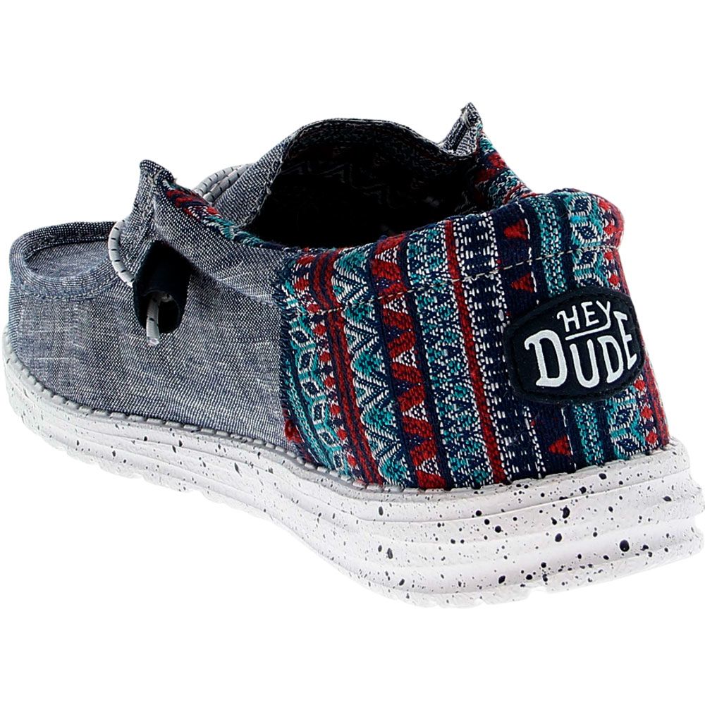 Hey Dude Wally Funk Jacquard Tribe Casual Shoes - Mens Blue Tribe Back View