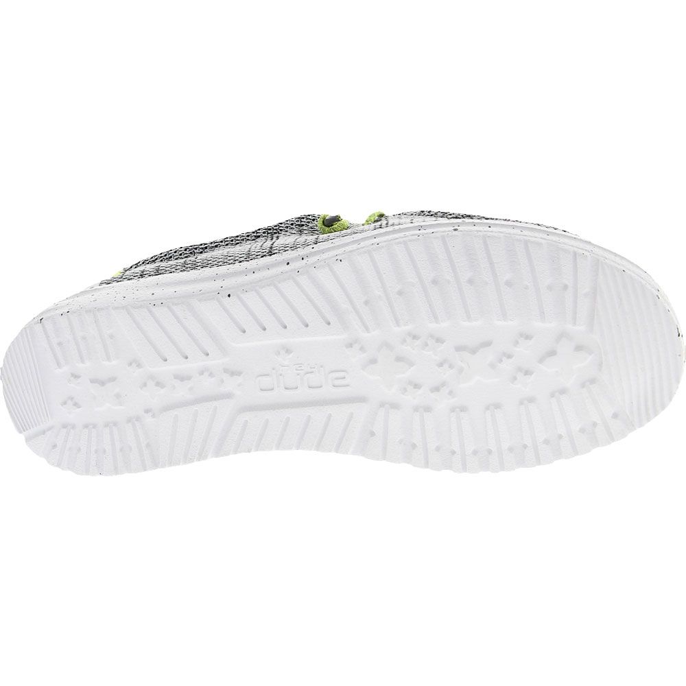 Hey Dude Wally Sox Youth Slip On Shoes - Boys Stone White Sole View