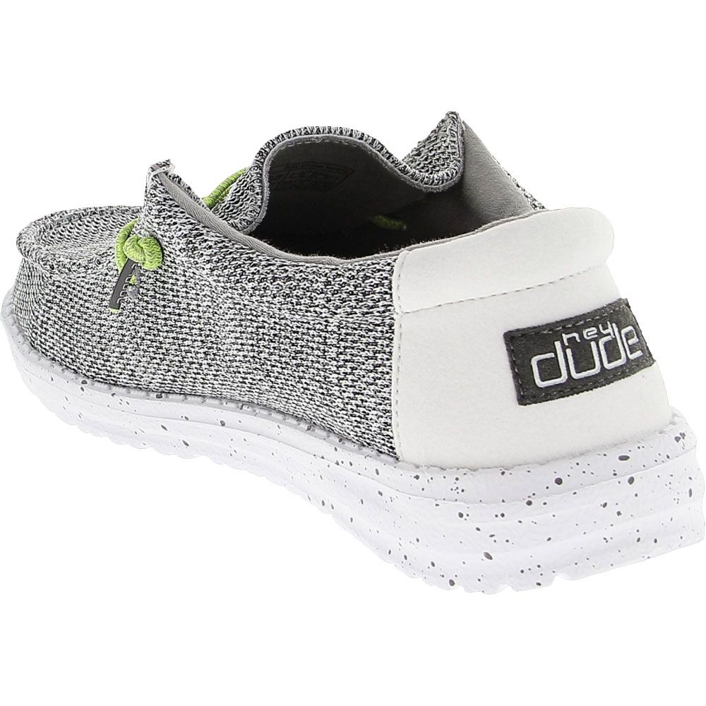 Hey Dude Wally Sox Youth Slip On Shoes - Boys Stone White Back View