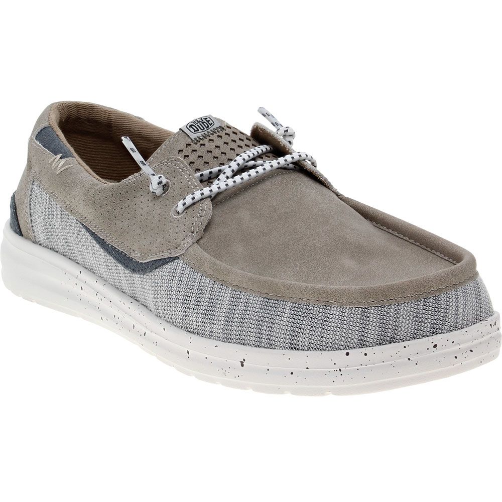 Hey Dude Welsh Grip Mix Casual Shoes - Mens Oyster Grey