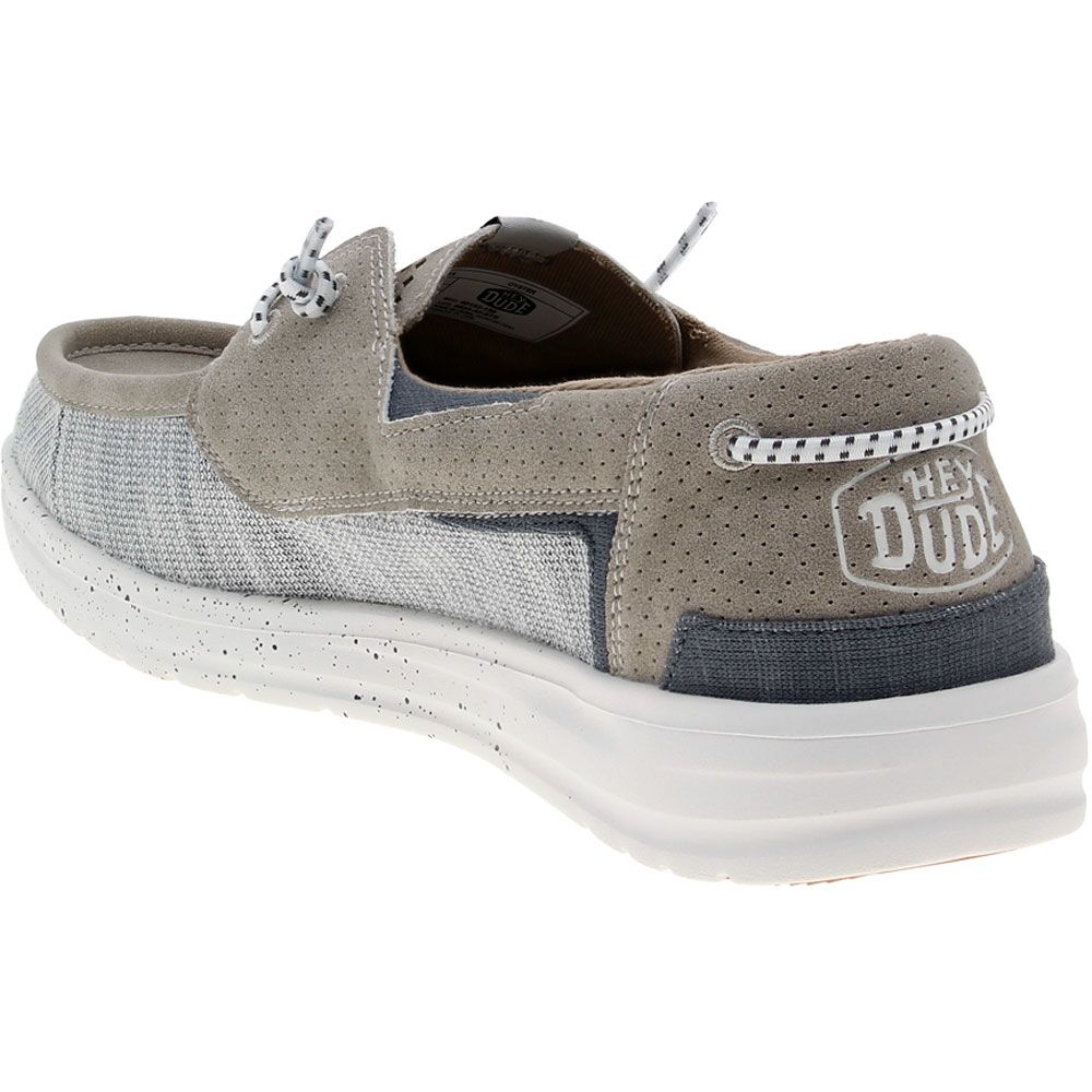 Hey Dude Welsh Grip Mix Casual Shoes - Mens Oyster Grey Back View