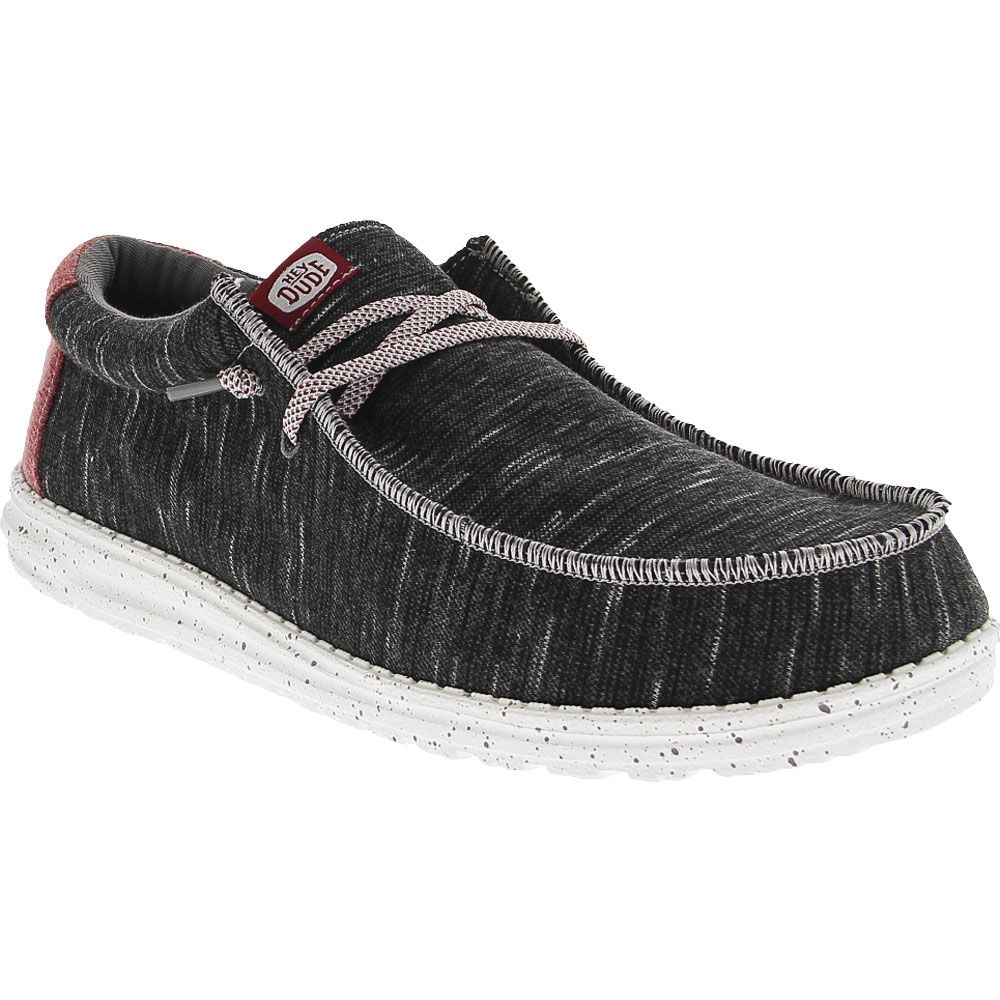 Hey Dude Wally Jersey Black Casual Shoes - Mens Black