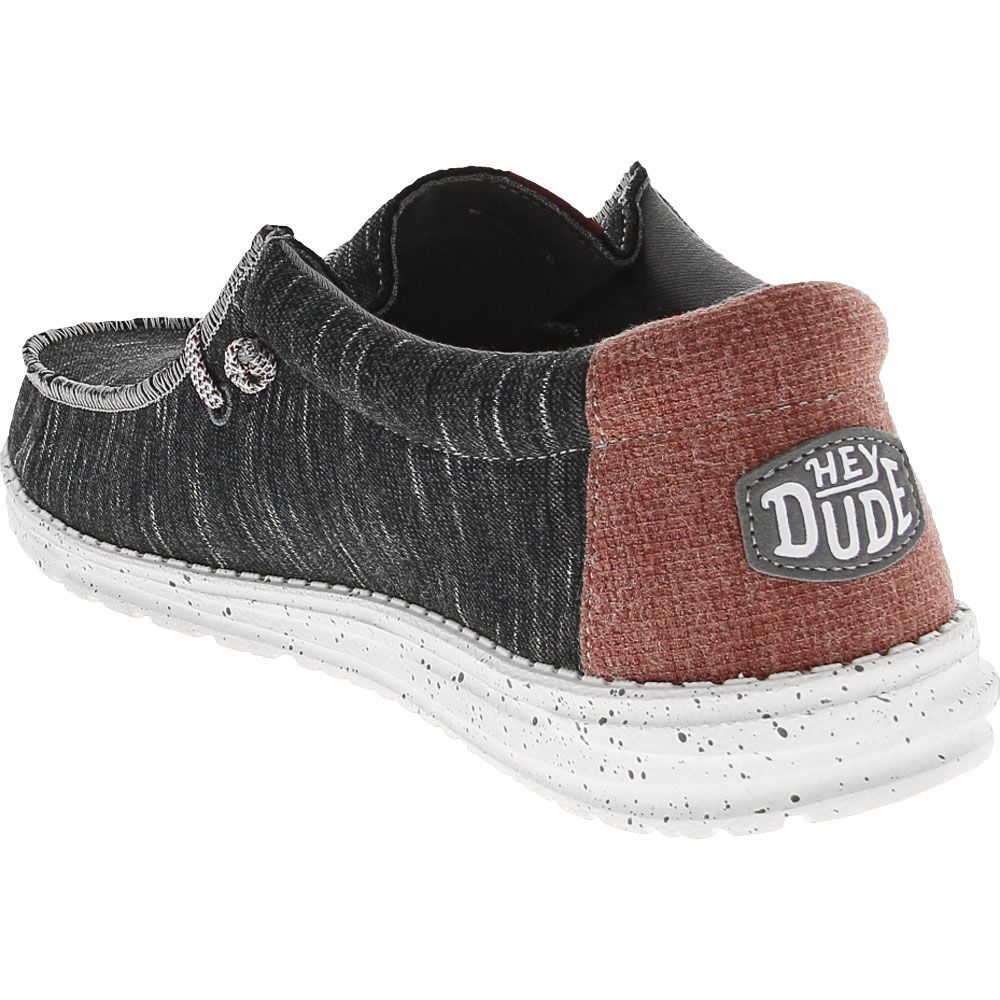 Hey Dude Wally Jersey Black Casual Shoes - Mens Black Back View