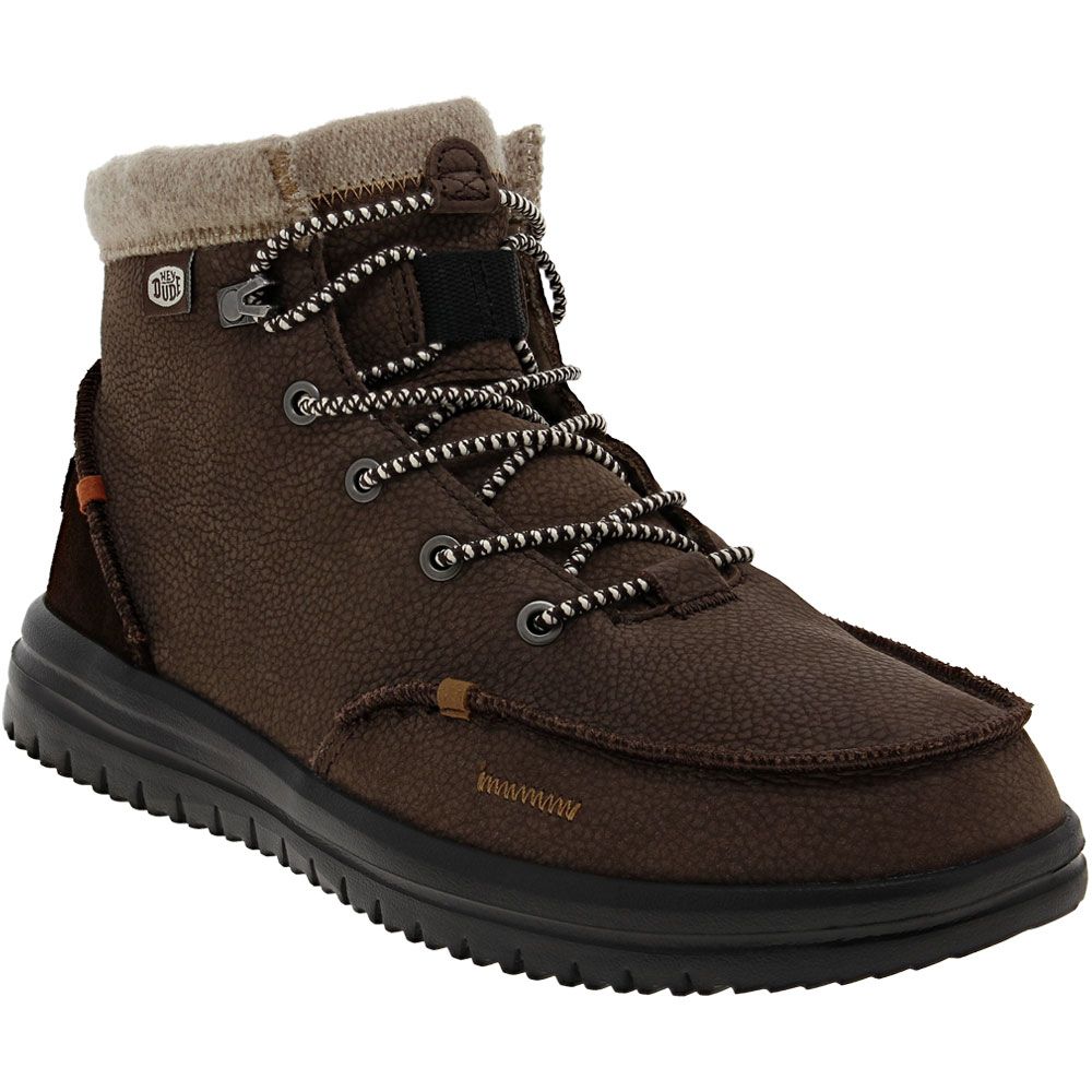 Hey Dude Bradley Leather Casual Boots - Mens Brown