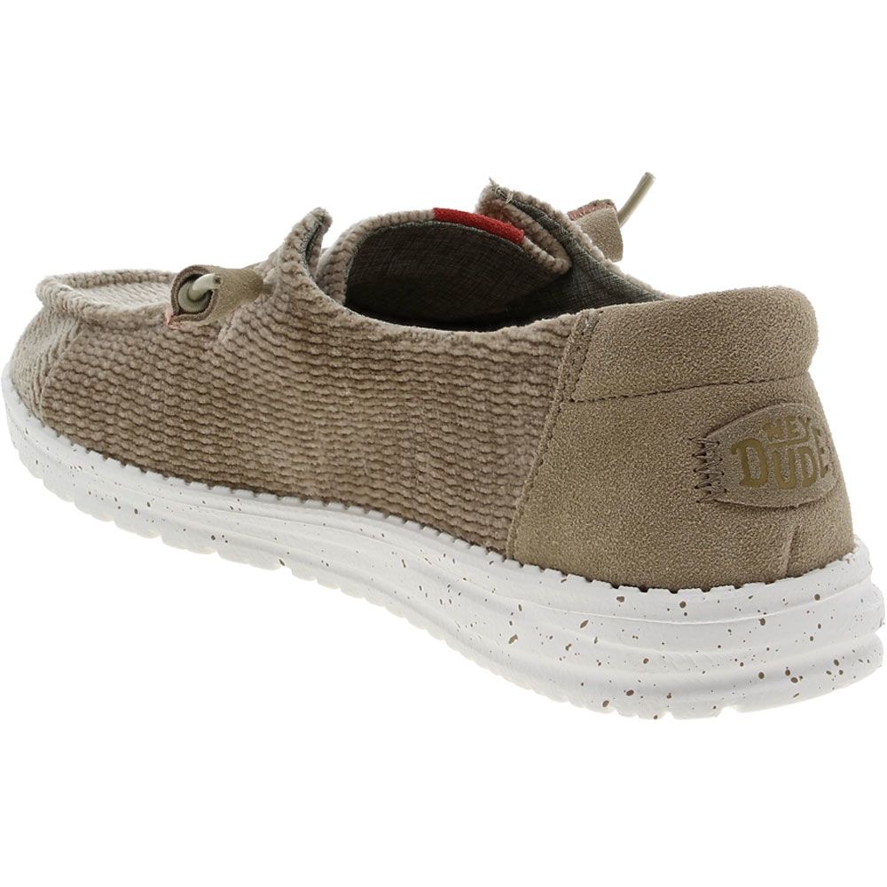 Hey Dude Wendy Wave Corduroy Casual Shoes - Womens Olive Grey Back View