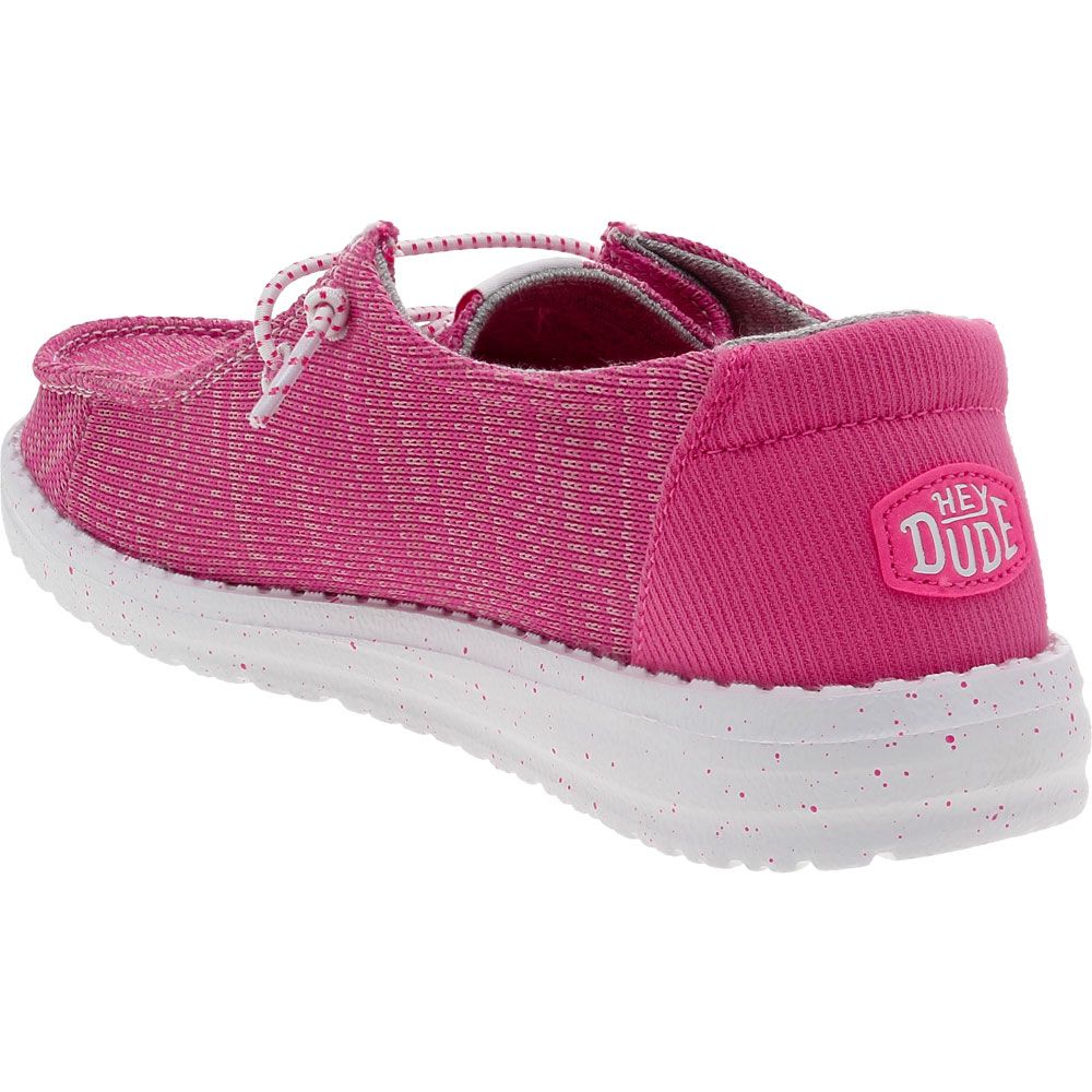 Hey Dude Wendy Sport Mesh Yth Slip On Shoes - Girls Bright Pink Back View