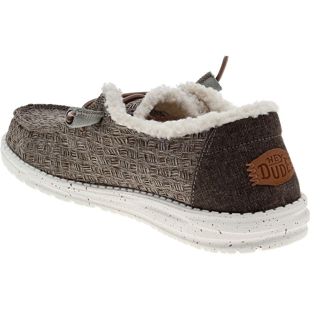 Hey Dude Wendy Warmth Brown Casual Shoes - Womens Brown Back View