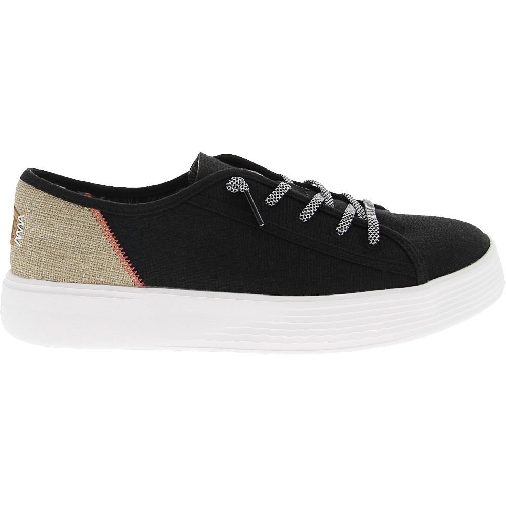Hey Dude Cody Craft Linen Slip on Casual Shoes - Womens Black Side View