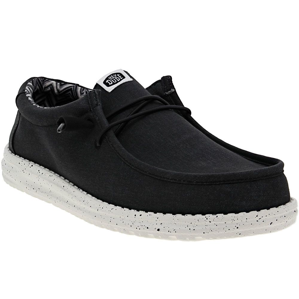 Hey Dude Wally Canvas Casual Shoes - Mens Black White