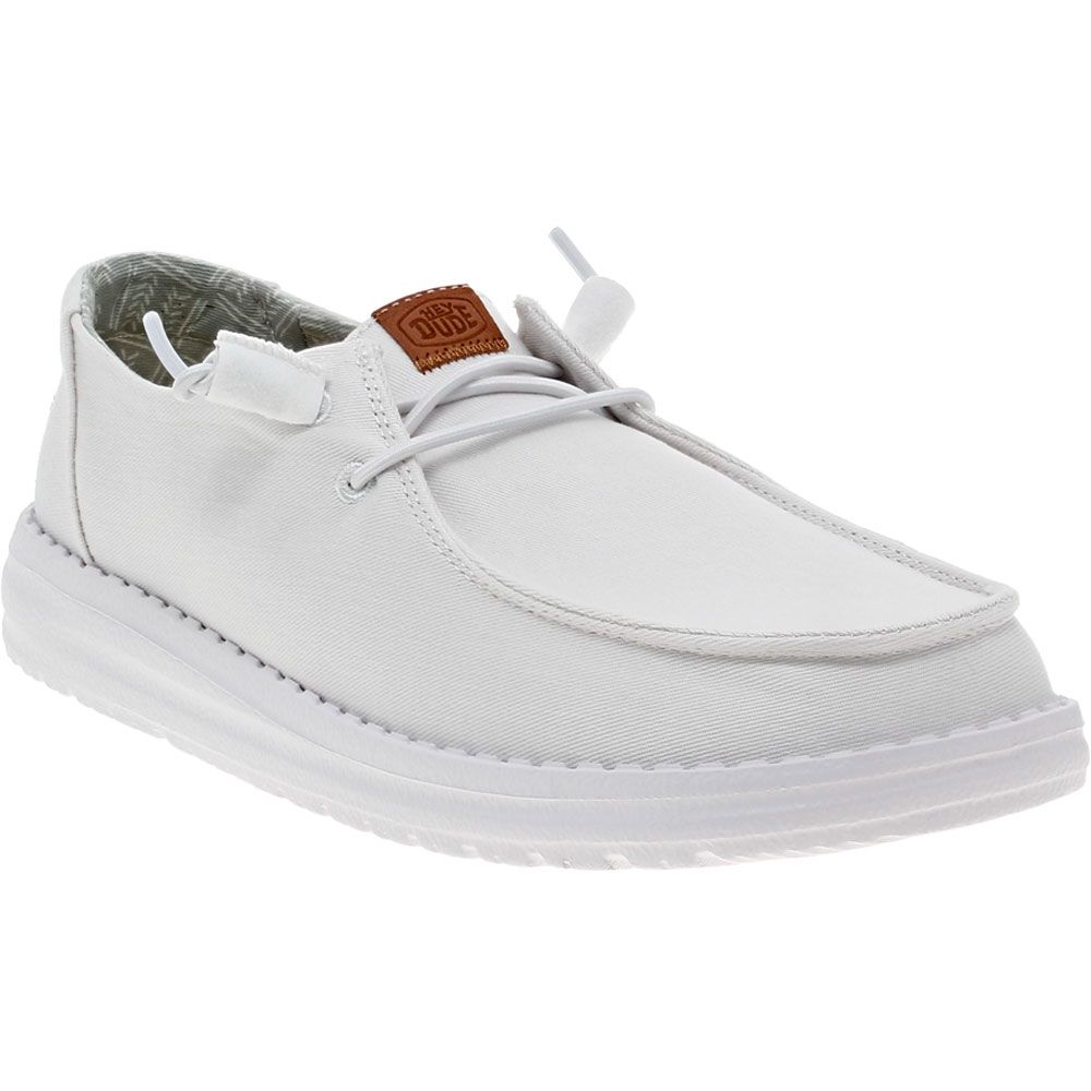 Hey Dude Wendy Canvas White Casual Shoes - Womens White