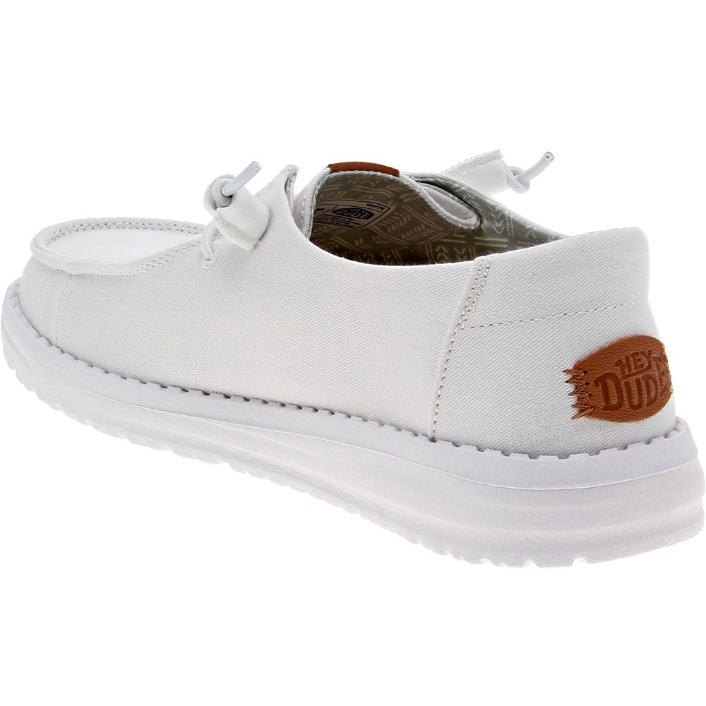 Hey Dude Wendy Canvas White Casual Shoes - Womens White Back View