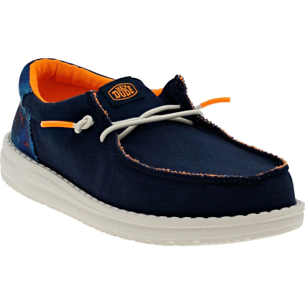 Hey Dude Wally Funk Yth Casual Shoes Navy Canvas