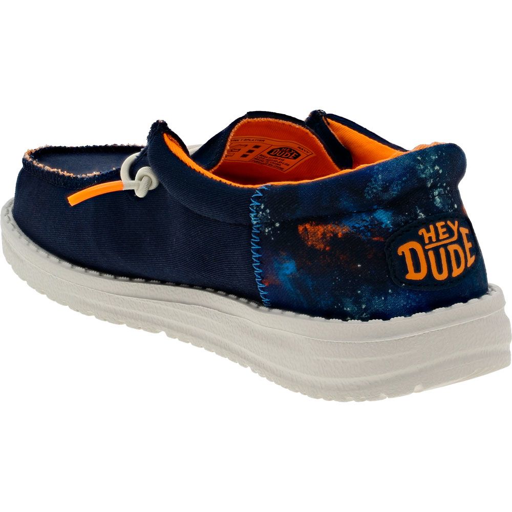 Hey Dude Wally Funk Yth Casual Shoes Navy Canvas Back View