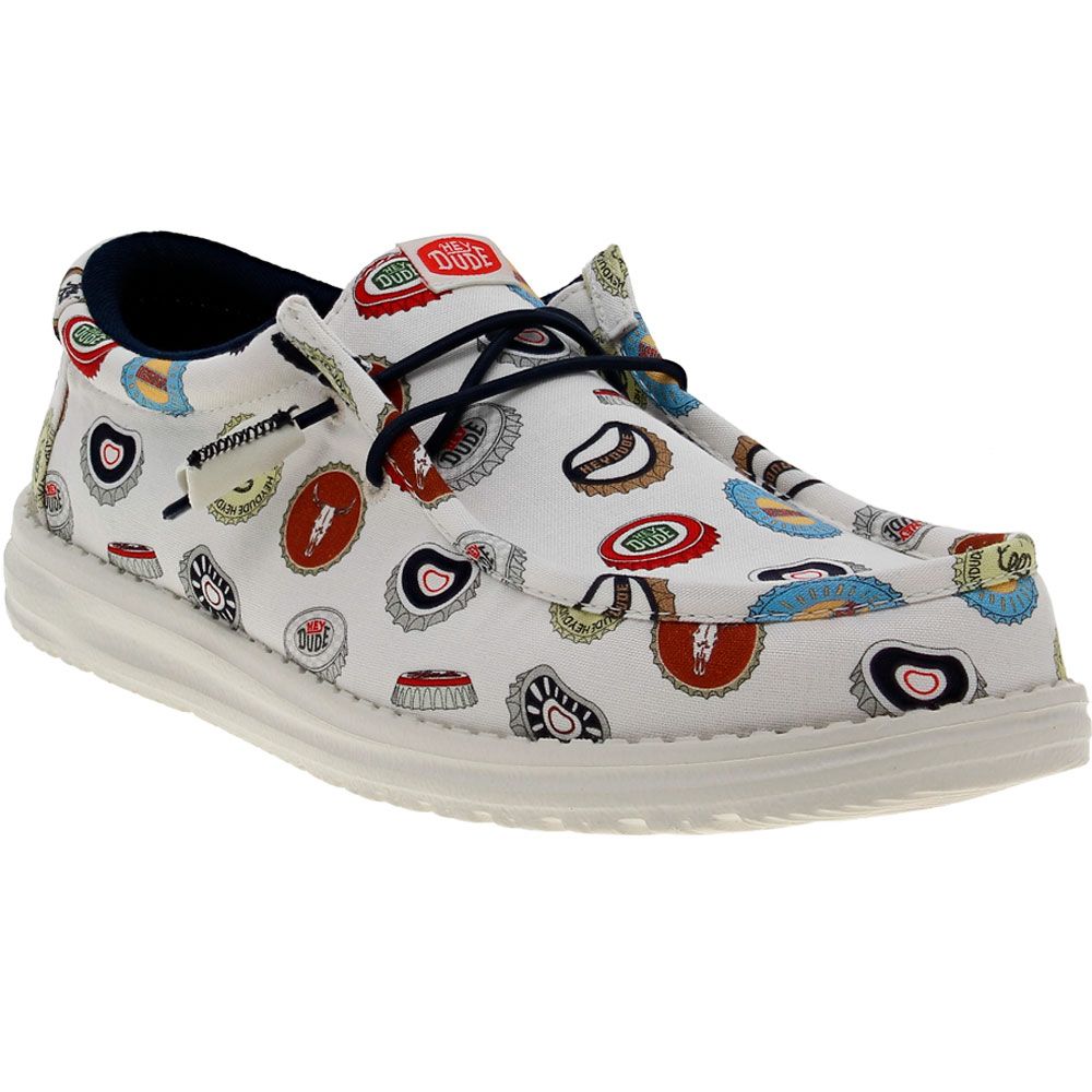Hey Dude Wally Spring Break Beer Bash Casual Shoes - Mens White Multi