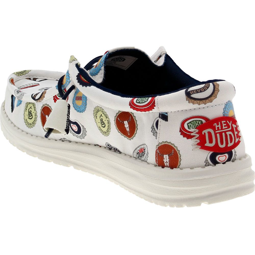 Hey Dude Wally Spring Break Beer Bash Casual Shoes - Mens White Multi Back View
