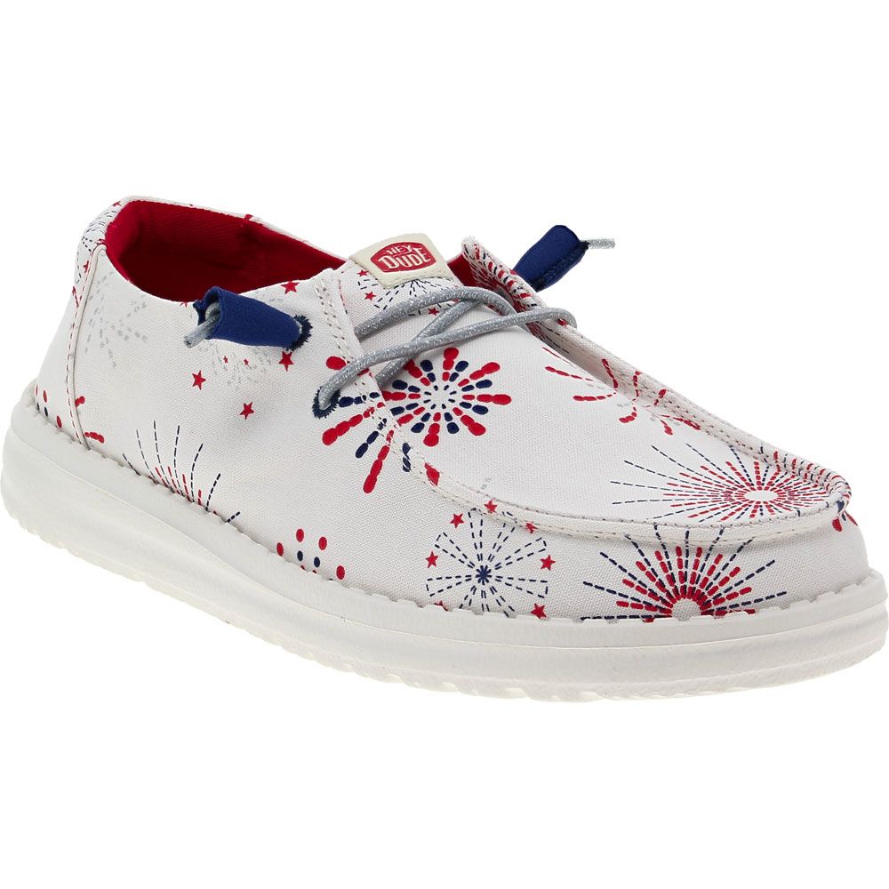 Hey Dude Wendy Fireworks Casual Shoes - Womens White Multi