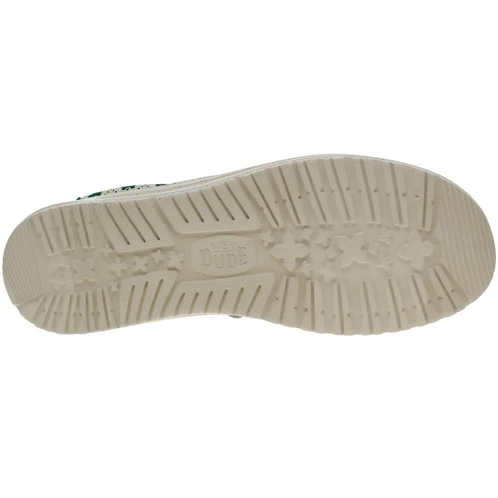Hey Dude Wally Luck Casual Shoes - Mens White Green Luck Sole View