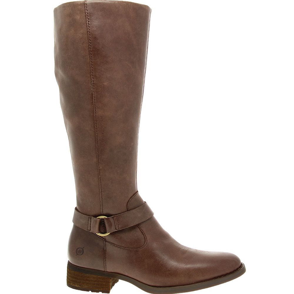 Born Saddler Tall Wide Shaft Dress Boots - Womens Chocolate Side View