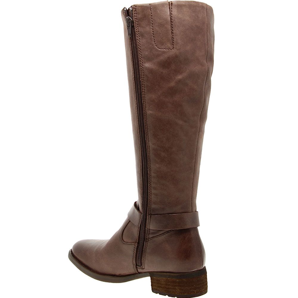 Born Saddler Tall Wide Shaft Dress Boots - Womens Chocolate Back View