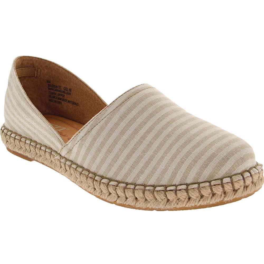 Born Stitch Fabric Slip on Casual Shoes - Womens Beige White