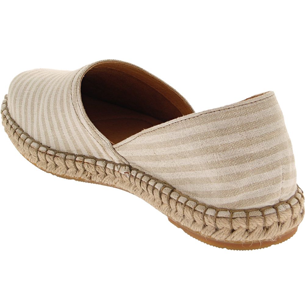 Born Stitch Fabric Slip on Casual Shoes - Womens Beige White Back View