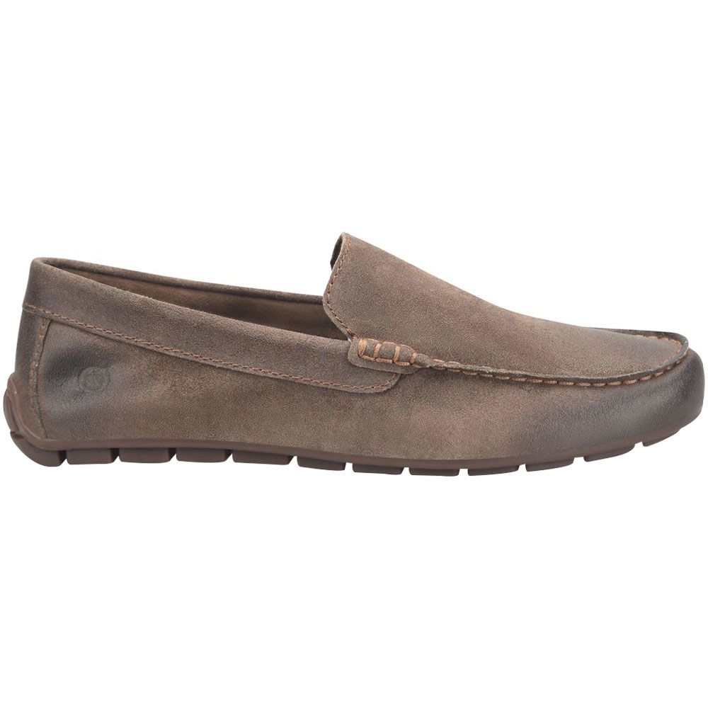 Born Allan Slip On Casual Shoes - Mens Taupe Mud Distressed Side View