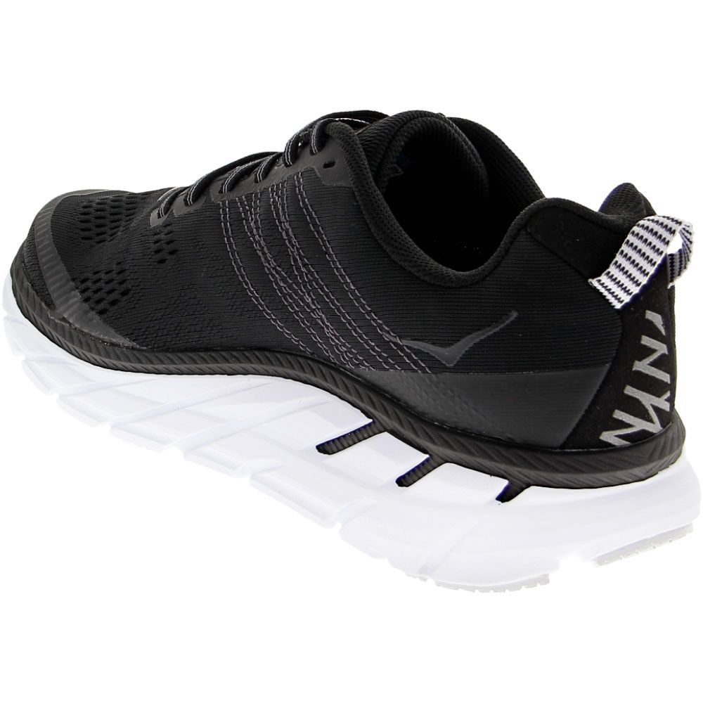 Hoka One One Clifton 6 Running Shoes - Womens Black White Back View
