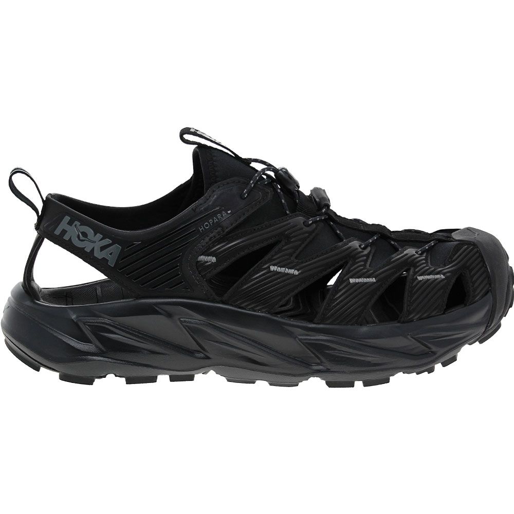 Hoka One One Hopara Outdoor Sandals - Mens Black Side View