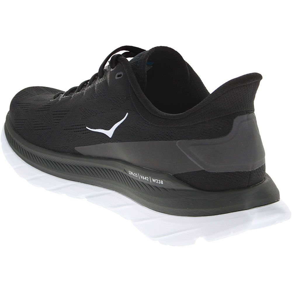 Hoka One One Mach 4 Running Shoes - Mens Black White Back View