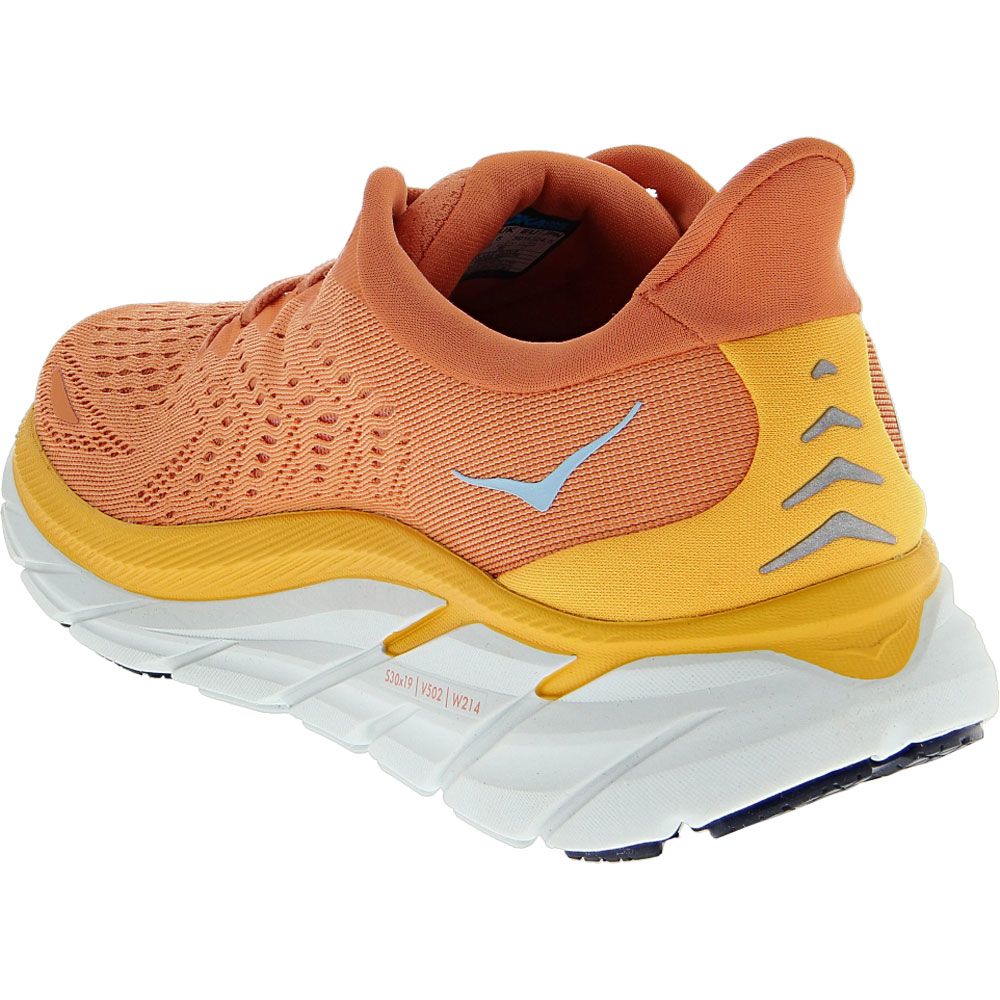 Hoka One One Clifton 8 Running Shoes - Womens Orange Sun Baked Back View