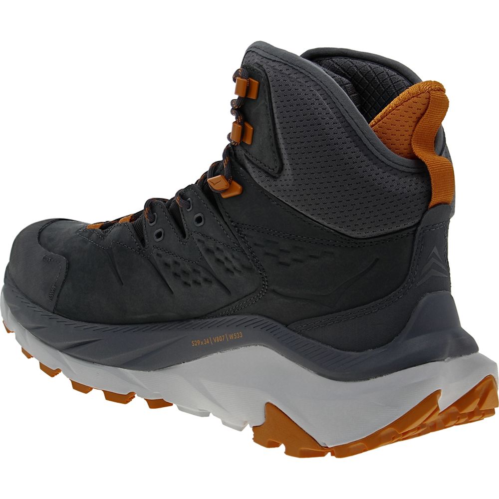 Hoka One One Kaha 2 GTX Hiking Boots - Mens Charcoal Back View