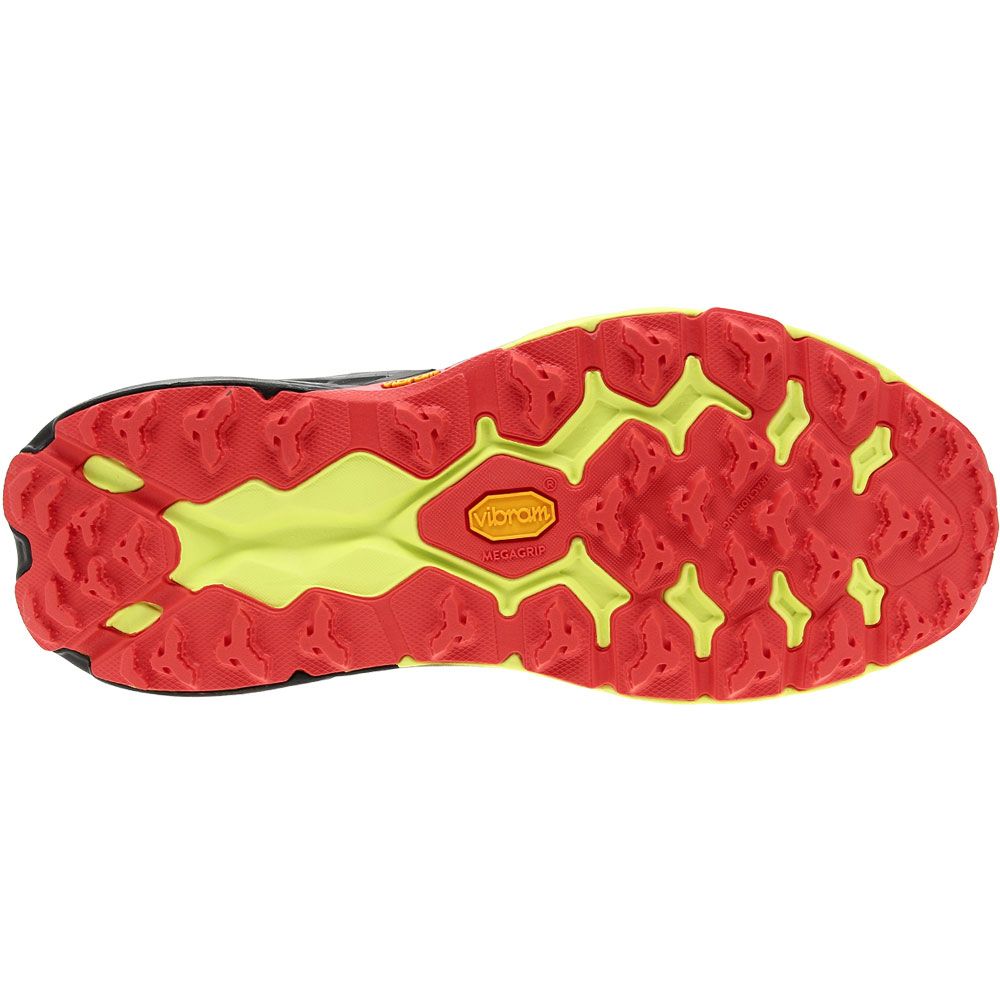 Hoka One One Speedgoat 5 Trail Running Shoes - Mens Black Red Neon Yellow Sole View