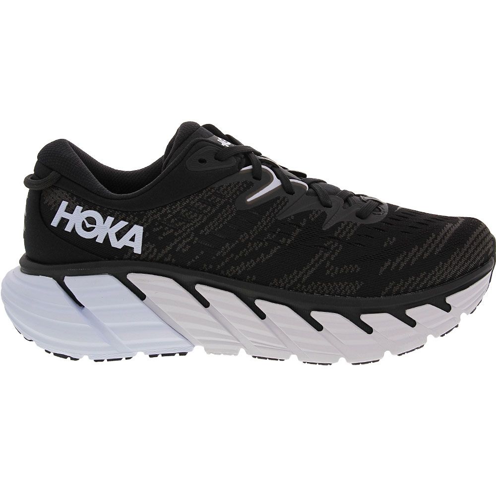 Hoka One One Gaviota 4 Running Shoes - Womens Black White Side View